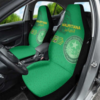 Mauritania Football Car Seat Cover Coat Of Arms With Islamic Pattern - Wonder Print Shop