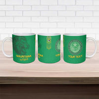 Custom Mauritania Football Ceramic Mug Coat Of Arms With Islamic Pattern - Wonder Print Shop