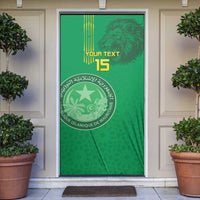 Mauritania Football Door Cover Coat Of Arms With Islamic Pattern - Wonder Print Shop