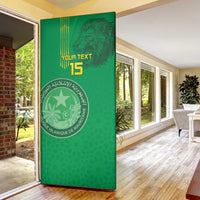 Mauritania Football Door Cover Coat Of Arms With Islamic Pattern - Wonder Print Shop