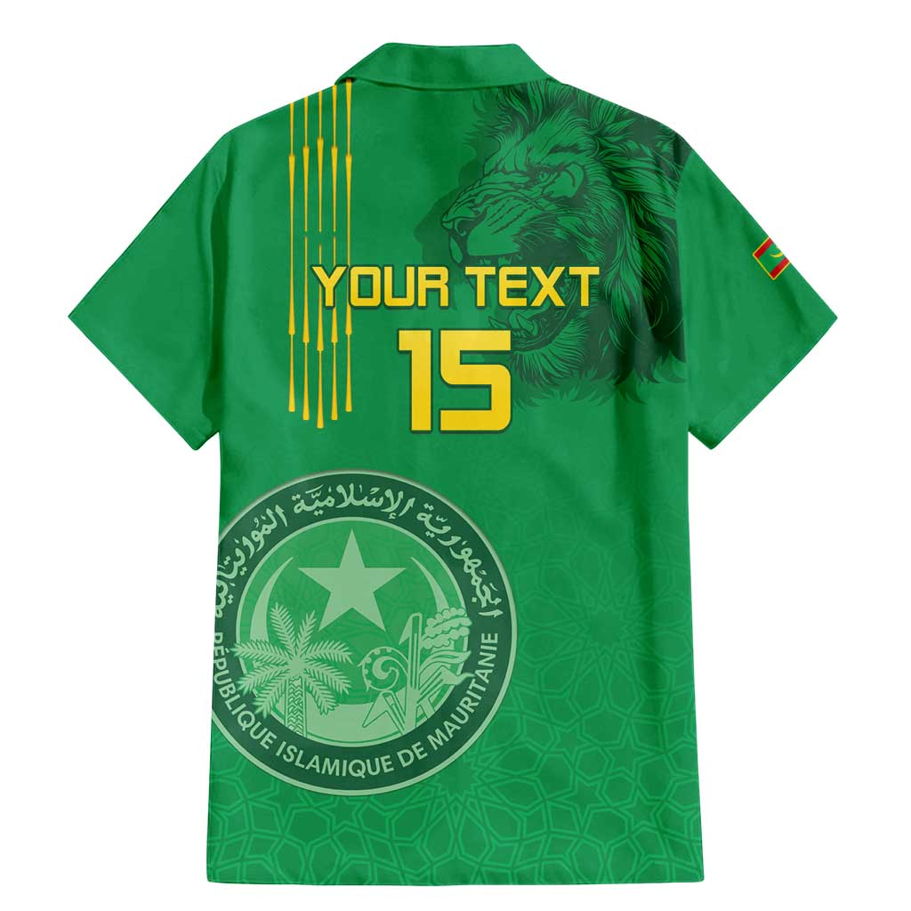 Custom Mauritania Football Family Matching Mermaid Dress and Hawaiian Shirt Coat Of Arms With Islamic Pattern - Wonder Print Shop