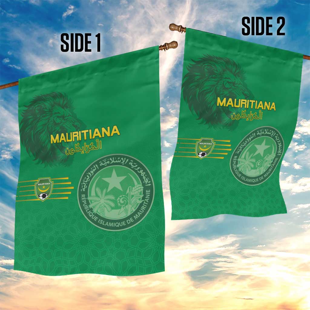 Mauritania Football Garden Flag Coat Of Arms With Islamic Pattern - Wonder Print Shop