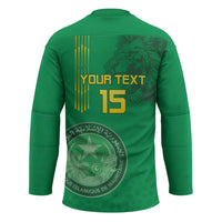 Custom Mauritania Football Hockey Jersey Coat Of Arms With Islamic Pattern - Wonder Print Shop