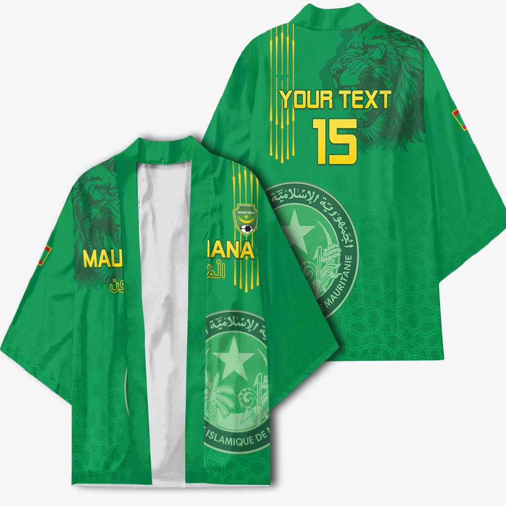 Custom Mauritania Football Kimono Coat Of Arms With Islamic Pattern - Wonder Print Shop