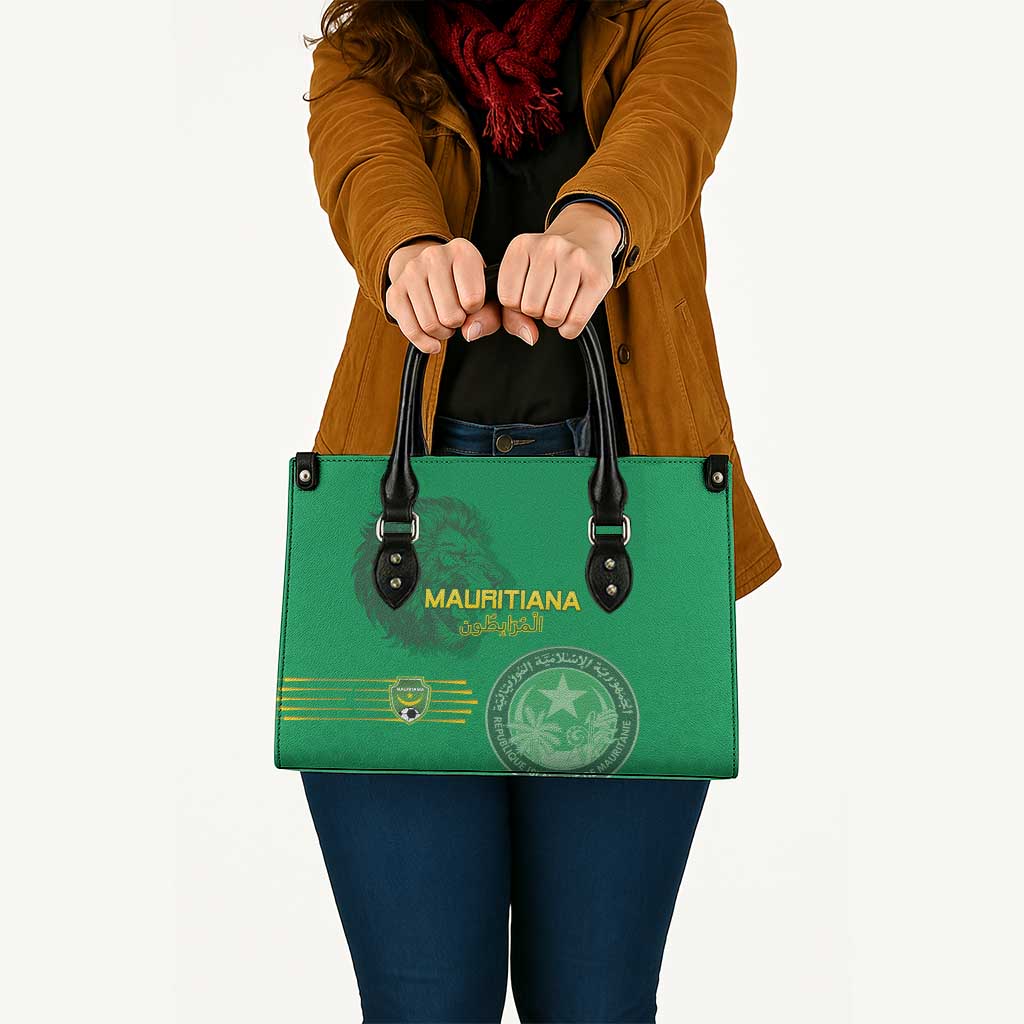 Mauritania Football Leather Bag Coat Of Arms With Islamic Pattern - Wonder Print Shop