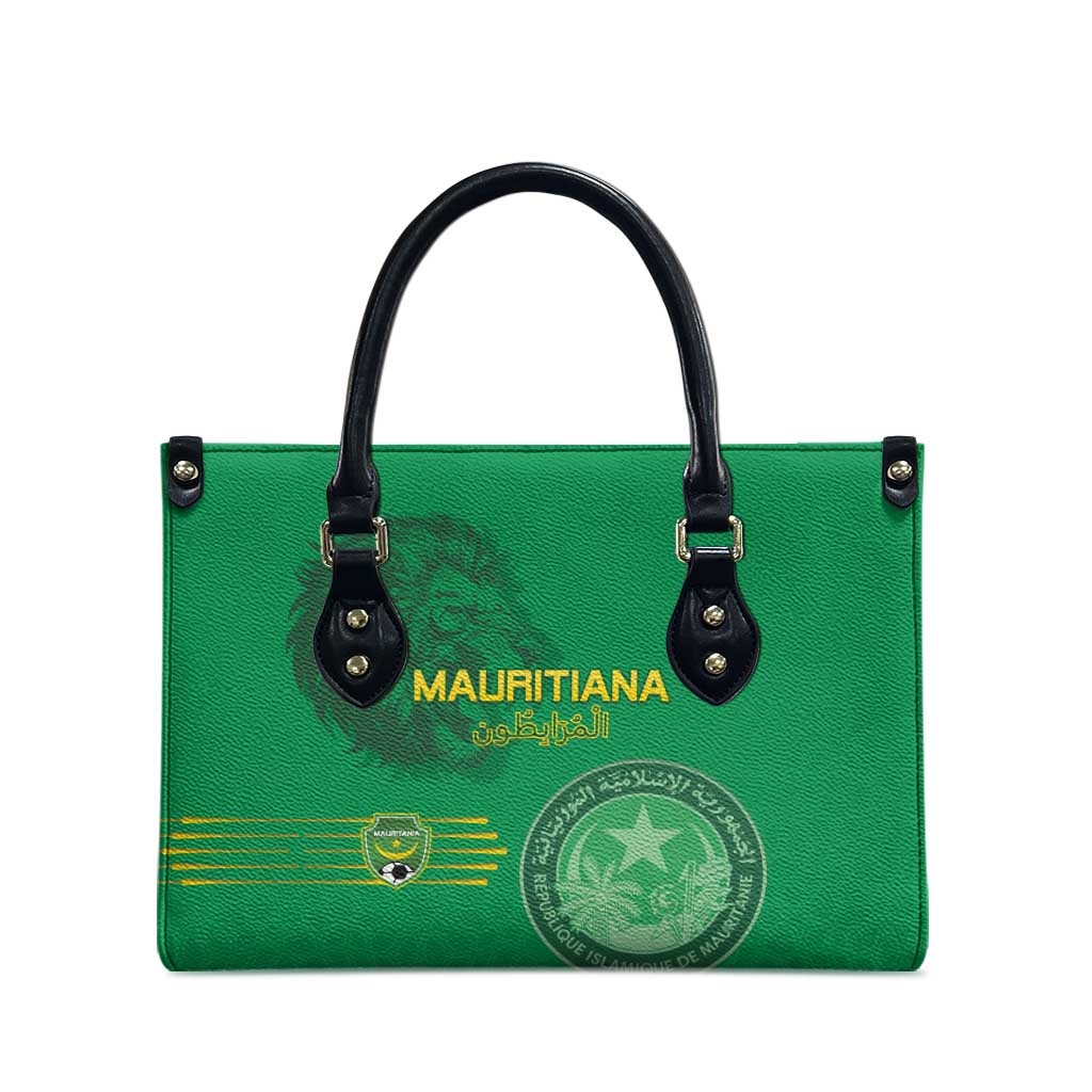 Mauritania Football Leather Bag Coat Of Arms With Islamic Pattern - Wonder Print Shop