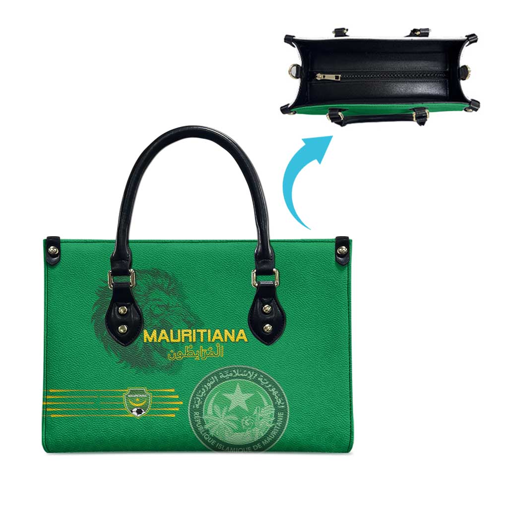 Mauritania Football Leather Bag Coat Of Arms With Islamic Pattern - Wonder Print Shop