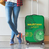 Mauritania Football Luggage Cover Coat Of Arms With Islamic Pattern - Wonder Print Shop