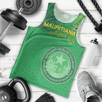 Custom Mauritania Football Men Tank Top Coat Of Arms With Islamic Pattern - Wonder Print Shop