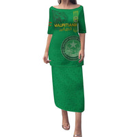 Custom Mauritania Football Puletasi Coat Of Arms With Islamic Pattern - Wonder Print Shop