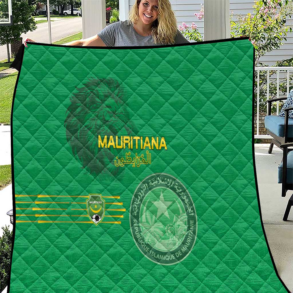 Mauritania Football Quilt Coat Of Arms With Islamic Pattern - Wonder Print Shop