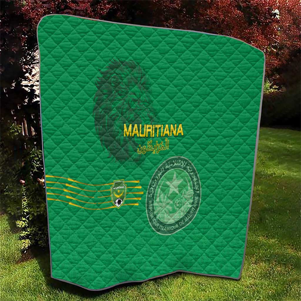 Mauritania Football Quilt Coat Of Arms With Islamic Pattern - Wonder Print Shop