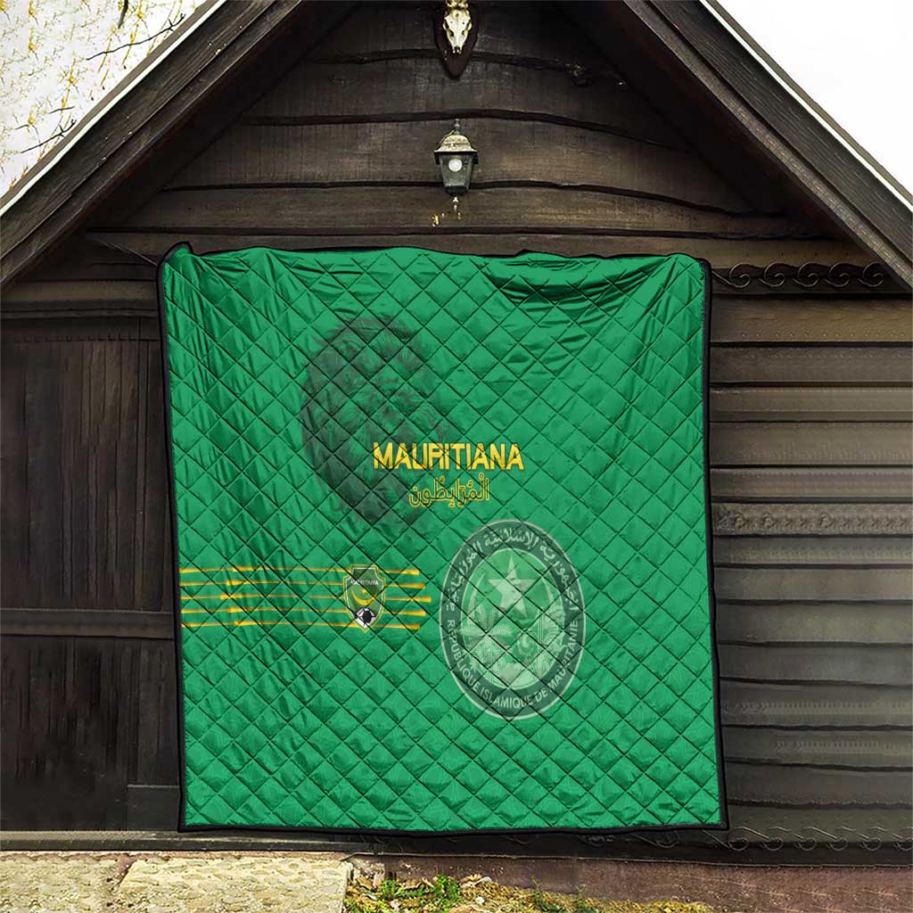 Mauritania Football Quilt Coat Of Arms With Islamic Pattern - Wonder Print Shop
