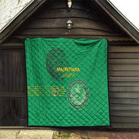 Mauritania Football Quilt Coat Of Arms With Islamic Pattern - Wonder Print Shop