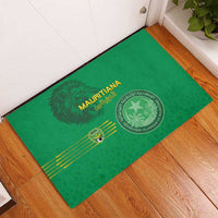 Mauritania Football Rubber Doormat Coat Of Arms With Islamic Pattern - Wonder Print Shop