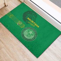 Mauritania Football Rubber Doormat Coat Of Arms With Islamic Pattern - Wonder Print Shop