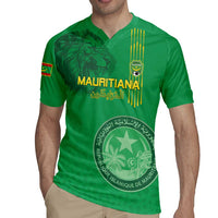 Custom Mauritania Football Rugby Jersey Coat Of Arms With Islamic Pattern - Wonder Print Shop