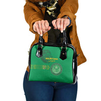 Mauritania Football Shoulder Handbag Coat Of Arms With Islamic Pattern - Wonder Print Shop