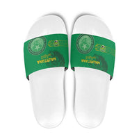 Mauritania Football Slide Sandals Coat Of Arms With Islamic Pattern - Wonder Print Shop