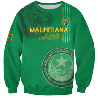 Custom Mauritania Football Sweatshirt Coat Of Arms With Islamic Pattern - Wonder Print Shop