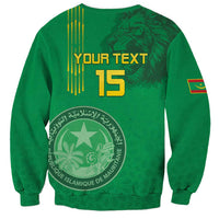 Custom Mauritania Football Sweatshirt Coat Of Arms With Islamic Pattern - Wonder Print Shop