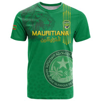 Custom Mauritania Football T Shirt Coat Of Arms With Islamic Pattern - Wonder Print Shop