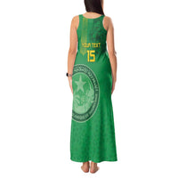 Custom Mauritania Football Tank Maxi Dress Coat Of Arms With Islamic Pattern - Wonder Print Shop