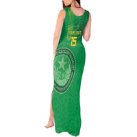 Custom Mauritania Football Tank Maxi Dress Coat Of Arms With Islamic Pattern - Wonder Print Shop