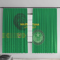Mauritania Football Window Curtain Coat Of Arms With Islamic Pattern - Wonder Print Shop