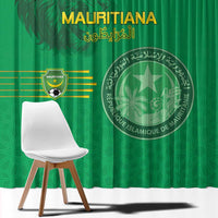 Mauritania Football Window Curtain Coat Of Arms With Islamic Pattern - Wonder Print Shop