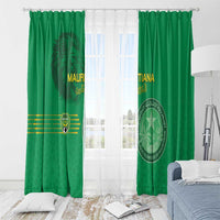 Mauritania Football Window Curtain Coat Of Arms With Islamic Pattern - Wonder Print Shop