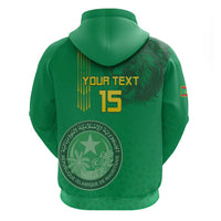 Custom Mauritania Football Zip Hoodie Coat Of Arms With Islamic Pattern - Wonder Print Shop
