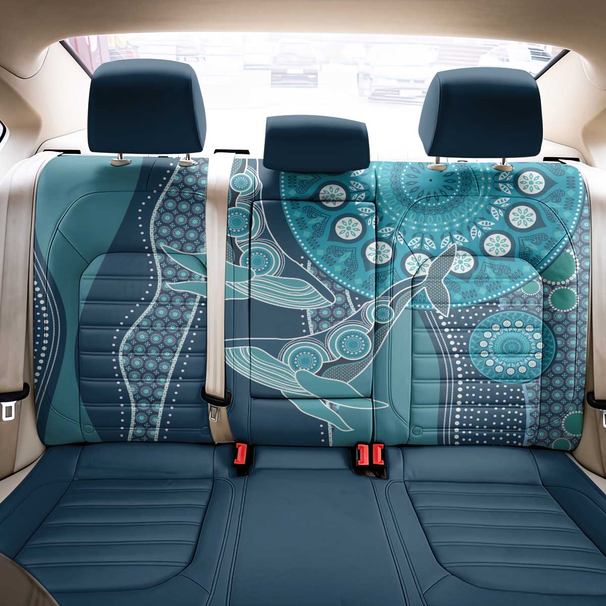 South Africa Whale Fes Back Car Seat Cover African Shwe Shwe Pattern - Wonder Print Shop