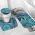 South Africa Whale Fes Bathroom Set African Shwe Shwe Pattern - Wonder Print Shop
