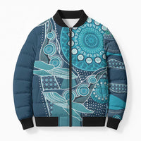 Personalized South Africa Whale Fes Bomber Puffer Jacket African Shwe Shwe Pattern - Wonder Print Shop