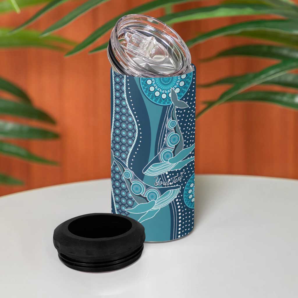 Personalized South Africa Whale Fes 4 in 1 Can Cooler Tumbler African Shwe Shwe Pattern - Wonder Print Shop