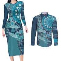 Personalized South Africa Whale Fes Couples Matching Long Sleeve Bodycon Dress and Long Sleeve Button Shirt African Shwe Shwe Pattern - Wonder Print Shop