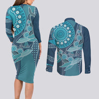 Personalized South Africa Whale Fes Couples Matching Long Sleeve Bodycon Dress and Long Sleeve Button Shirt African Shwe Shwe Pattern - Wonder Print Shop
