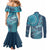 Personalized South Africa Whale Fes Couples Matching Mermaid Dress and Long Sleeve Button Shirt African Shwe Shwe Pattern - Wonder Print Shop