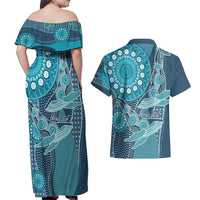 Personalized South Africa Whale Fes Couples Matching Off Shoulder Maxi Dress and Hawaiian Shirt African Shwe Shwe Pattern - Wonder Print Shop