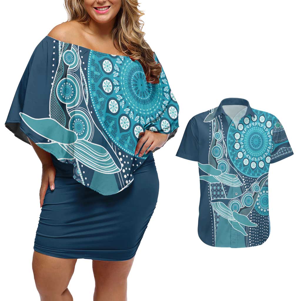 Personalized South Africa Whale Fes Couples Matching Off Shoulder Short Dress and Hawaiian Shirt African Shwe Shwe Pattern - Wonder Print Shop