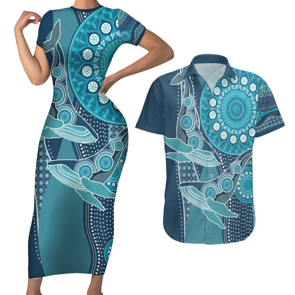 Personalized South Africa Whale Fes Couples Matching Short Sleeve Bodycon Dress and Hawaiian Shirt African Shwe Shwe Pattern - Wonder Print Shop