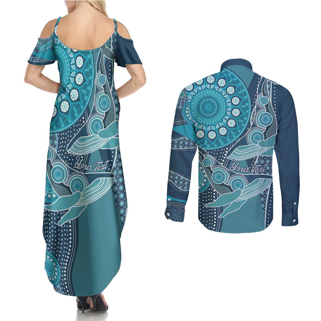Personalized South Africa Whale Fes Couples Matching Summer Maxi Dress and Long Sleeve Button Shirt African Shwe Shwe Pattern - Wonder Print Shop