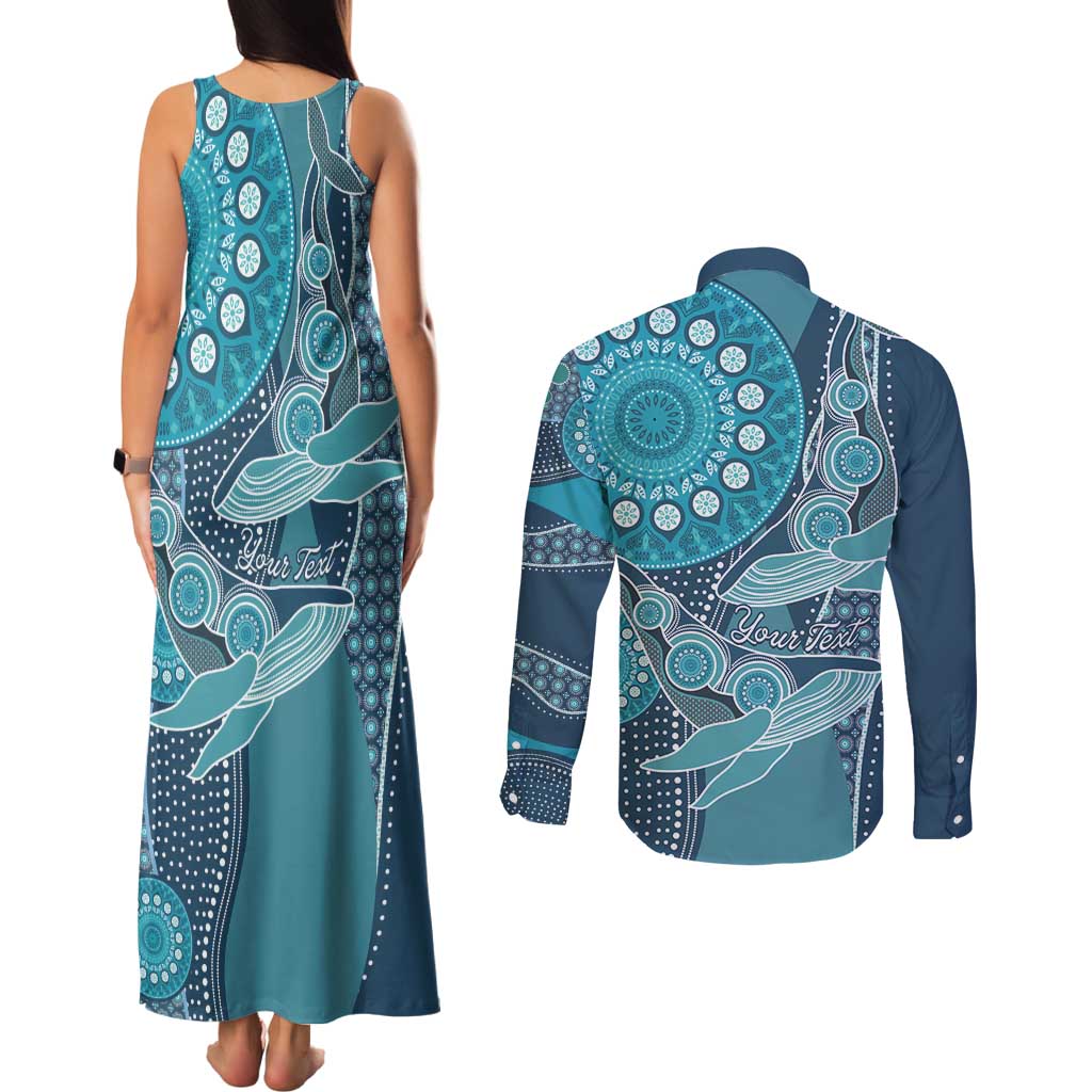 Personalized South Africa Whale Fes Couples Matching Tank Maxi Dress and Long Sleeve Button Shirt African Shwe Shwe Pattern - Wonder Print Shop