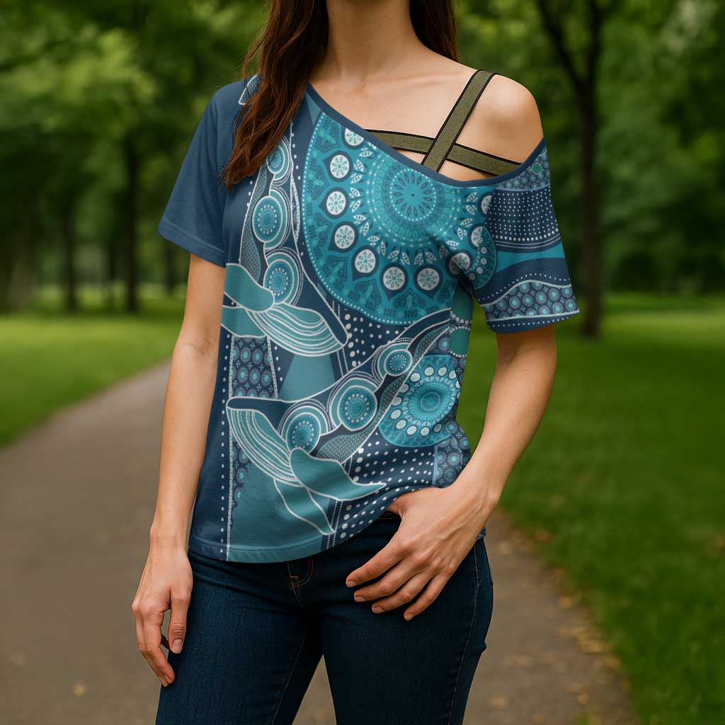 Personalized South Africa Whale Fes Cross Shoulder Shirt African Shwe Shwe Pattern - Wonder Print Shop