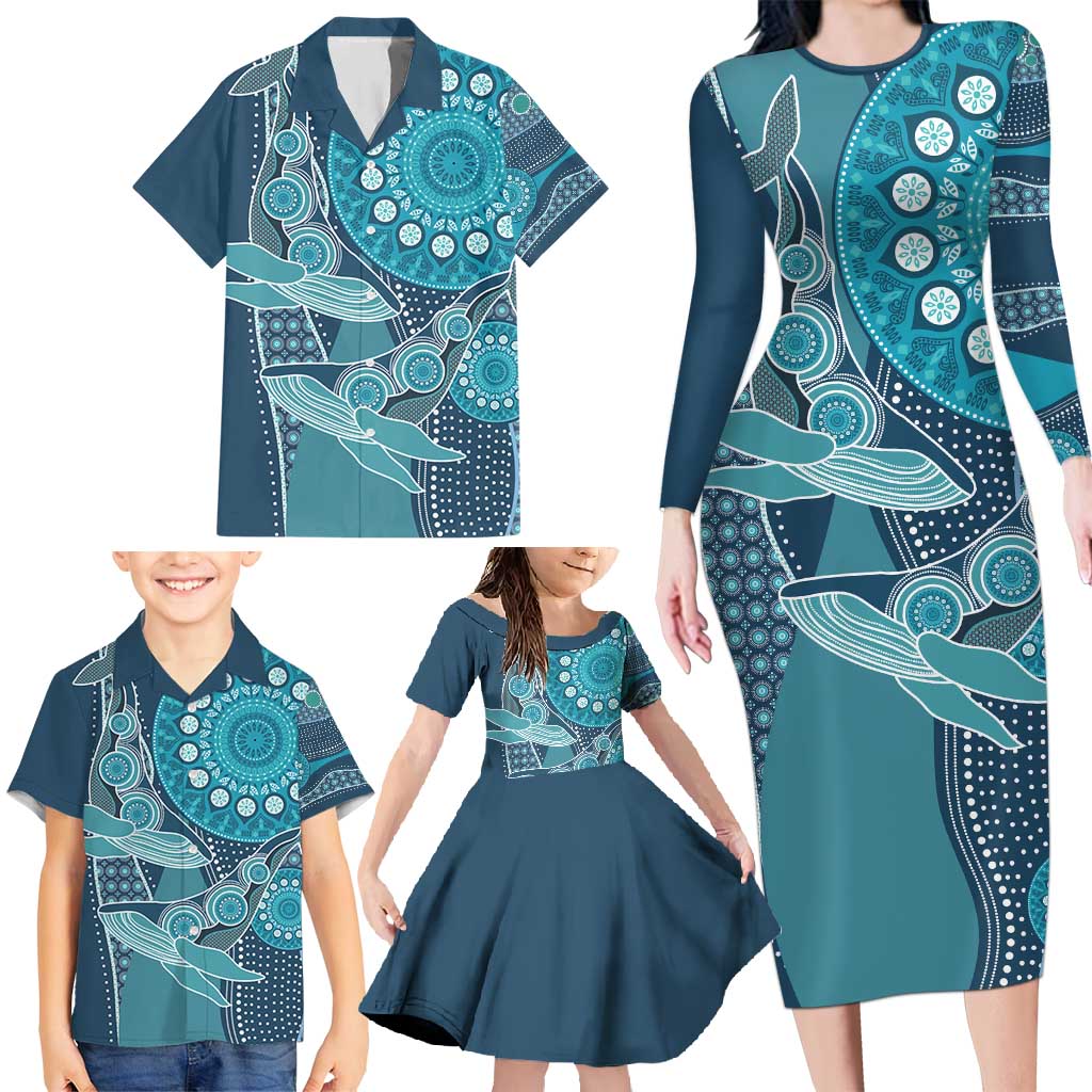 Personalized South Africa Whale Fes Family Matching Long Sleeve Bodycon Dress and Hawaiian Shirt African Shwe Shwe Pattern - Wonder Print Shop