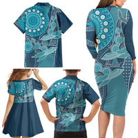 Personalized South Africa Whale Fes Family Matching Long Sleeve Bodycon Dress and Hawaiian Shirt African Shwe Shwe Pattern - Wonder Print Shop