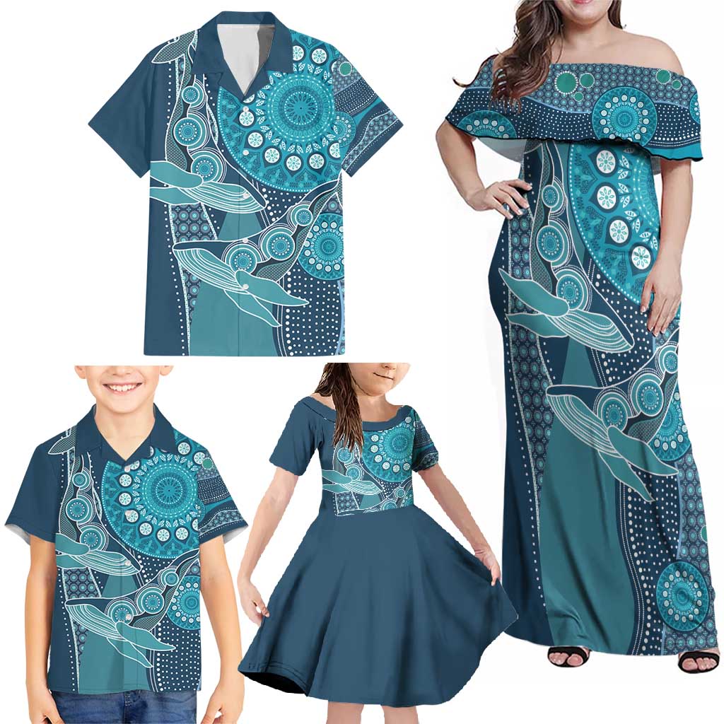 Personalized South Africa Whale Fes Family Matching Off Shoulder Maxi Dress and Hawaiian Shirt African Shwe Shwe Pattern - Wonder Print Shop