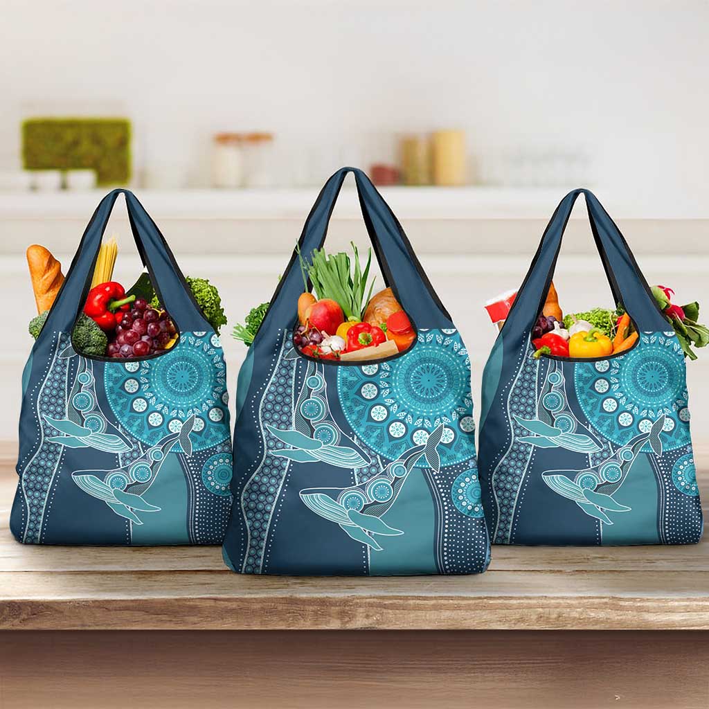 South Africa Whale Fes Grocery Bag African Shwe Shwe Pattern - Wonder Print Shop