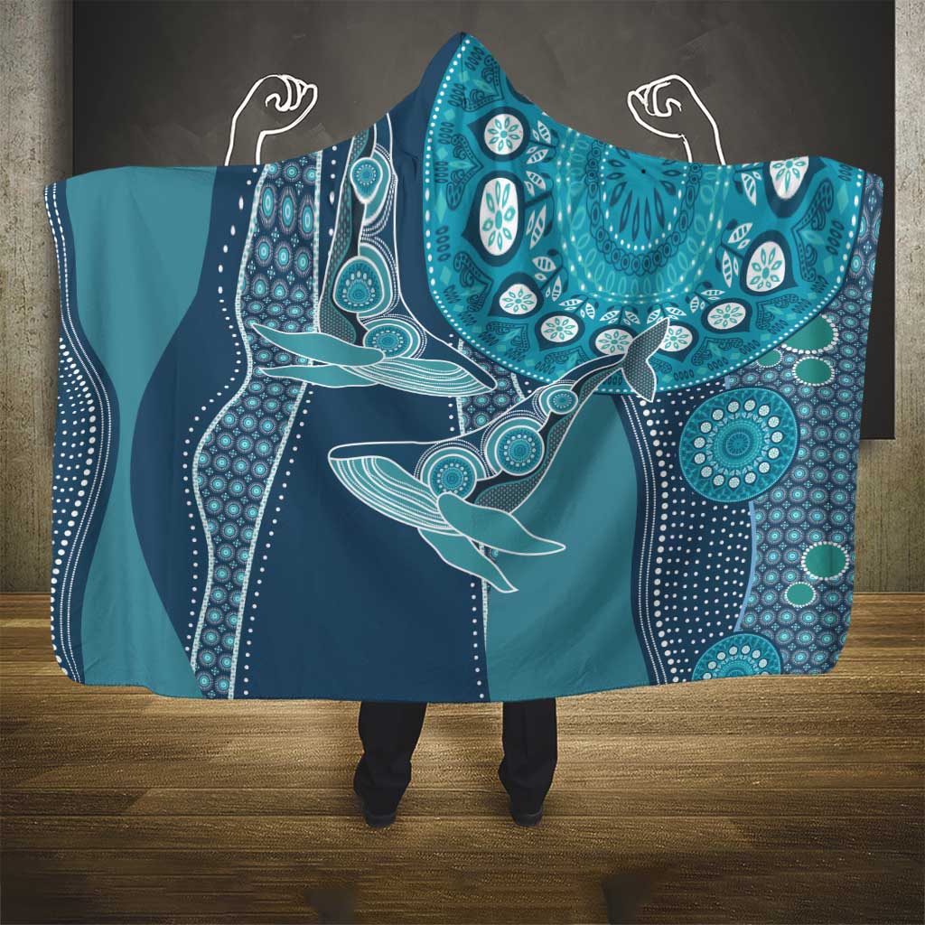 South Africa Whale Fes Hooded Blanket African Shwe Shwe Pattern - Wonder Print Shop